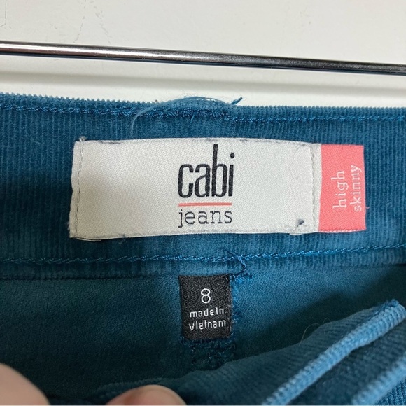 Cabi high skinny dark teal corduroy pants size 8 - Picture 4 of 7
